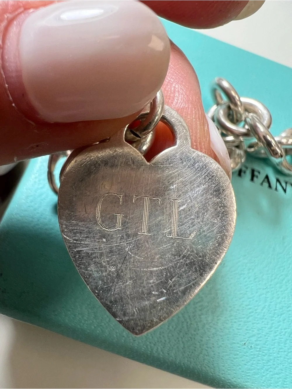 Tiffany & Co. Silver Heart Tag Charm Bracelet - Classic Sterling Link